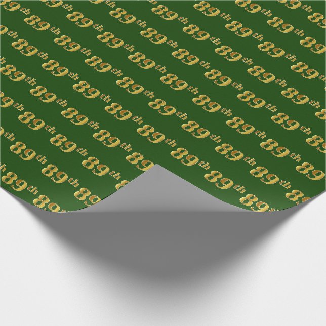 Green, Imitate Gold 89. (neunundachtzig) Veranstal Geschenkpapier (Ecke)