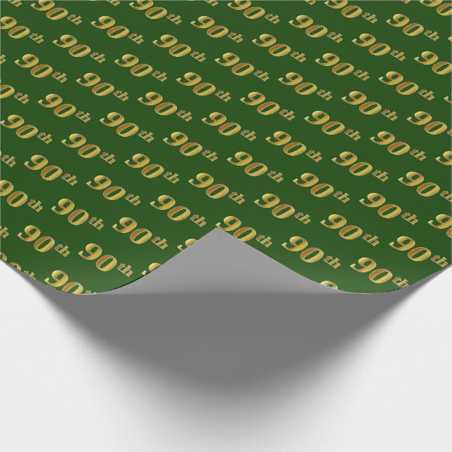Green, Imitate Gold 90. (Neunzigste) Veranstaltung Geschenkpapier (Ecke)