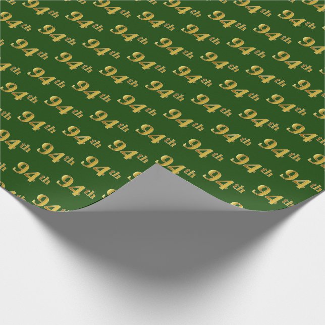 Green, Imitate Gold 94. (vierundneunzig) Event Geschenkpapier (Ecke)