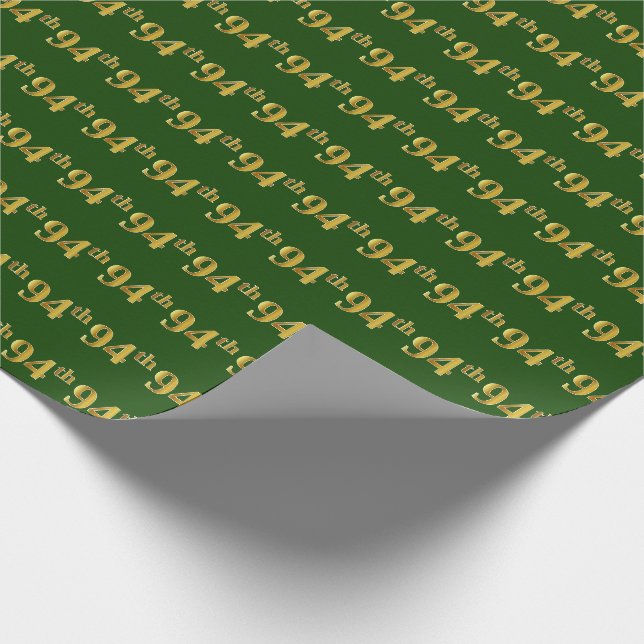 Green, Imitate Gold 94. (vierundneunzig) Event Geschenkpapier (Ecke)