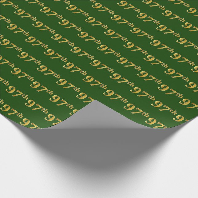 Green, Imitate Gold 97. (siebenundneunzig) Veranst Geschenkpapier (Ecke)
