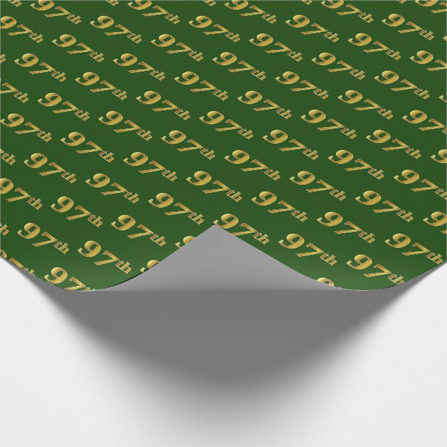 Green, Imitate Gold 97. (siebenundneunzig) Veranst Geschenkpapier (Ecke)