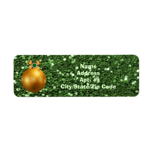 Green Imitats Glitzer Gold Ball Ornament (Vorne)