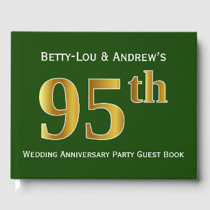 Green, Imitats Gold 95. Hochzeitstag Party Gästebuch
