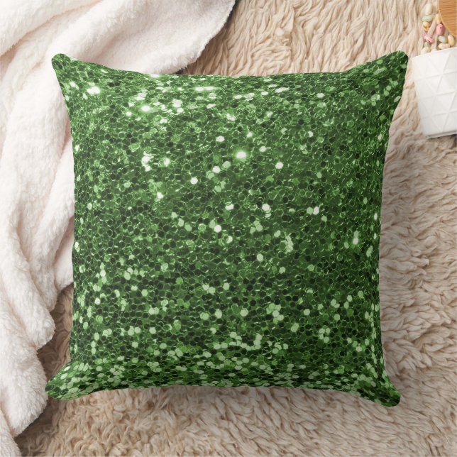 Green Imitats Sequin Glitzer Throw Kissen (Decke)