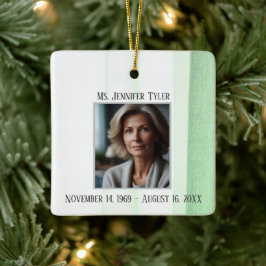 Green in Love Memory Funeral Memorial Keramikornament