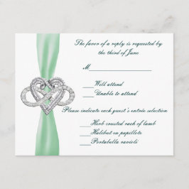 Green Infinity Heart Response Card RSVP Karte