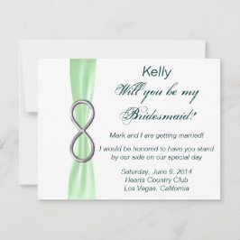 Green Infinity Wedding Bridesmaid Card Einladung
