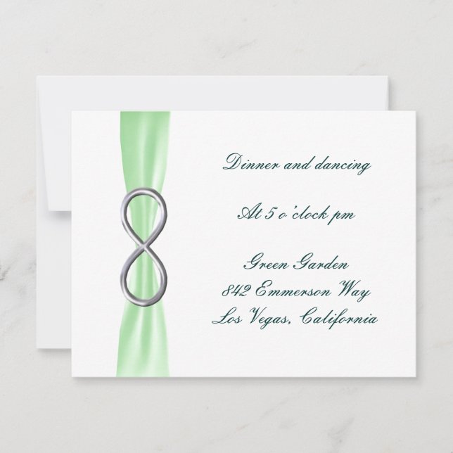 Green Infinity Wedding Card Einladung (Vorderseite)