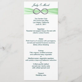 Green Infinity Wedding Menu Card Menükarte