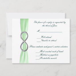 Green Infinity Wedding Response Card RSVP Karte