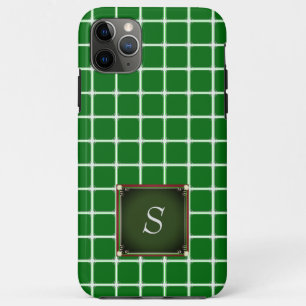 Green iPhone Case Square Muster Monogram