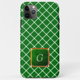 Green iPhone Case Square Muster Monogram