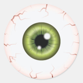 Green Iris Eyeball Beängstigend Bloodshot Hallowee Runder Aufkleber