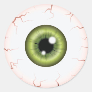 Green Iris Eyeball Beängstigend Bloodshot Hallowee Runder Aufkleber