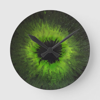 Green Iris Wall Clock Runde Wanduhr