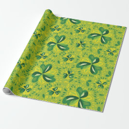 Green Irish Clover Pattern Geschenkpapier