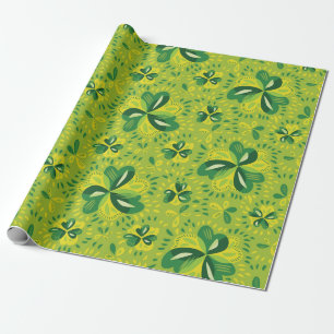 Green Irish Clover Pattern Geschenkpapier