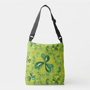Green Irish Clover Pattern Tragetaschen Mit Langen Trägern