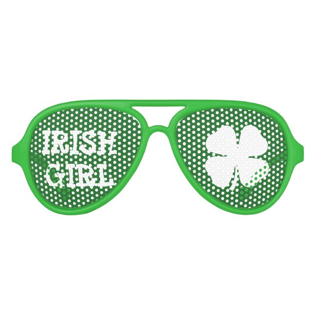 Green Irish Girl St Patricks Day Party Sonnenbrille (Vorderseite)