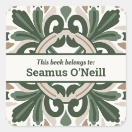Green Irish Influated Design for Personalisiert Quadratischer Aufkleber