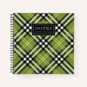 Green Irish Kariert Pattern Notizbuch