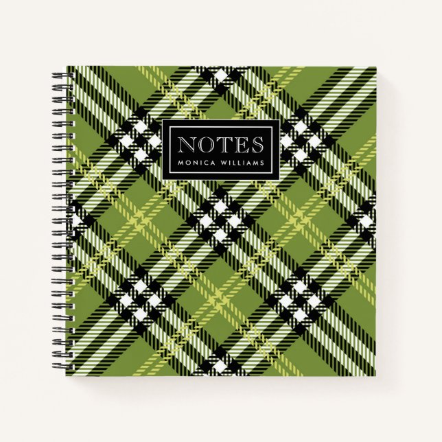 Green Irish Kariert Pattern Notizbuch (Vorderseite)