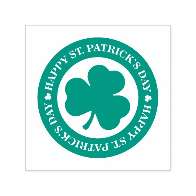 Green Irish Kleeblatt Happy St. Patrick's Day Permastempel (Design)