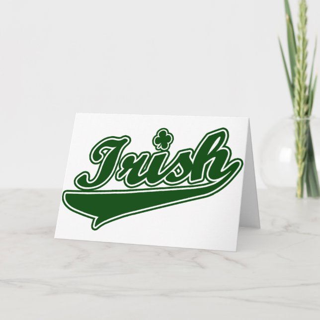 Green Irish Kleeblatt Karte (Vorderseite)