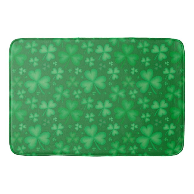 Green Irish Kleeblatt Pattern Bath Mat Badematte (Vorderseite)