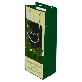 Green Irish Kleeblatt personalisiert Hochzeit Geschenktüte Für Weinflaschen