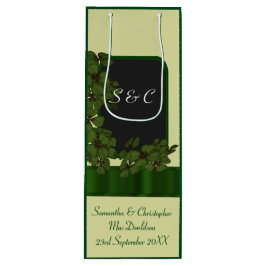 Green Irish Kleeblatt personalisiert Hochzeit Geschenktüte Für Weinflaschen