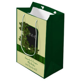 Green Irish Kleeblatt personalisiert Hochzeit Mittlere Geschenktüte