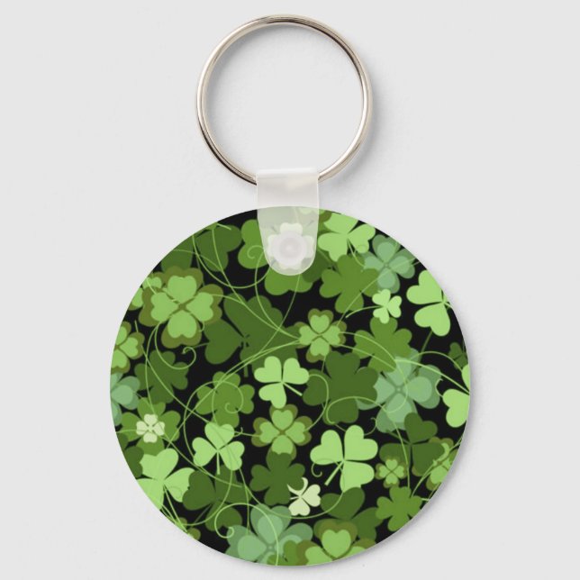 Green Irish Kleeblatt Schlüsselanhänger (Vorderseite)