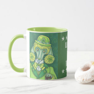 GREEN IRISH POODLE, ST. PATRICK'S DAY HUND TASSE