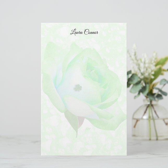 Green Irish Rose Stationery Briefpapier (Von Creator hochgeladen)
