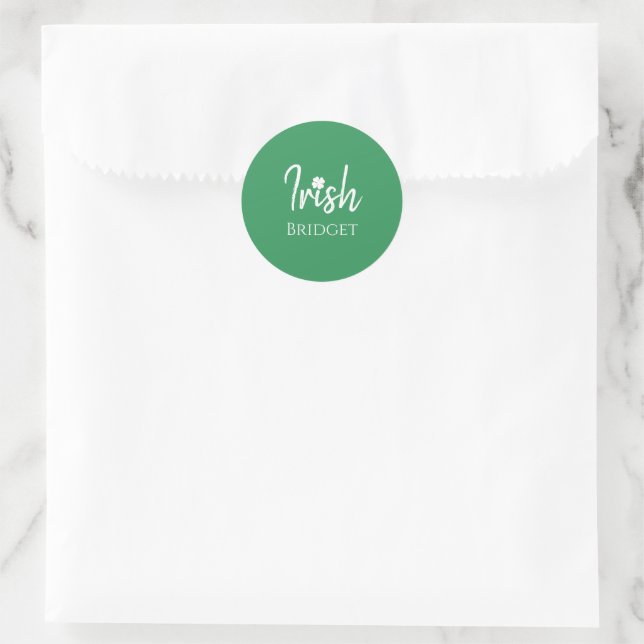 Green Irish Vierblättriges Kleeblatt St Patricks D Runder Aufkleber (Tasche)