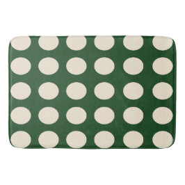 Green Ivory Color Polka Dot Badematte