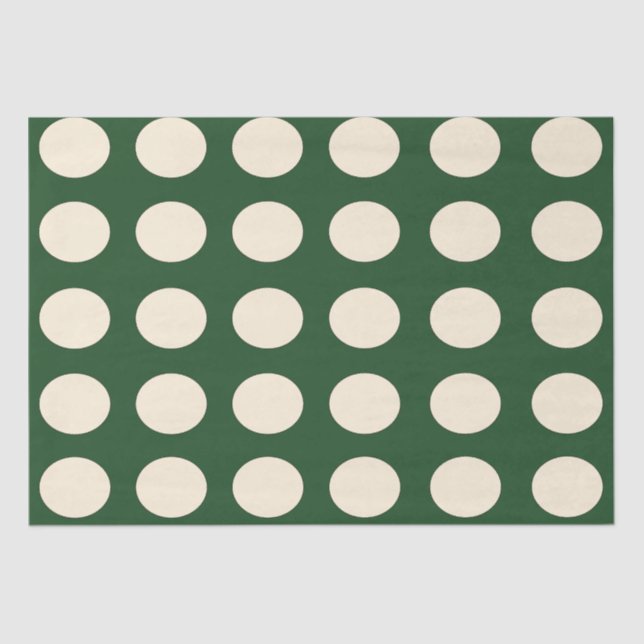 Green Ivory Polka Dot Seidenpapier (Vorderseite)