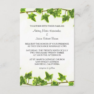 Green Ivy - 3x5 Einladung zur Hochzeit