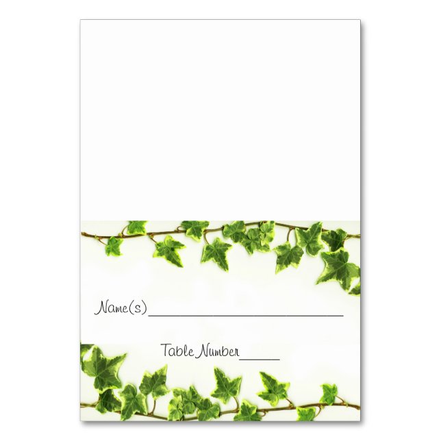 Green Ivy - Begleitkarten für die Tischnummer (Vorderseite)