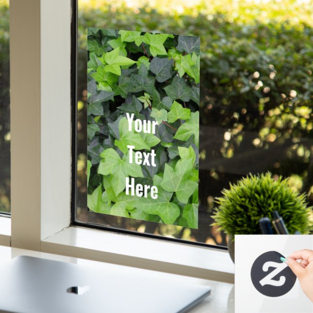 Green Ivy Botanical Print Fensteraufkleber (Büro)