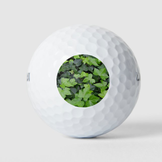 Green Ivy Botanical Print Golfball (Vorderseite)