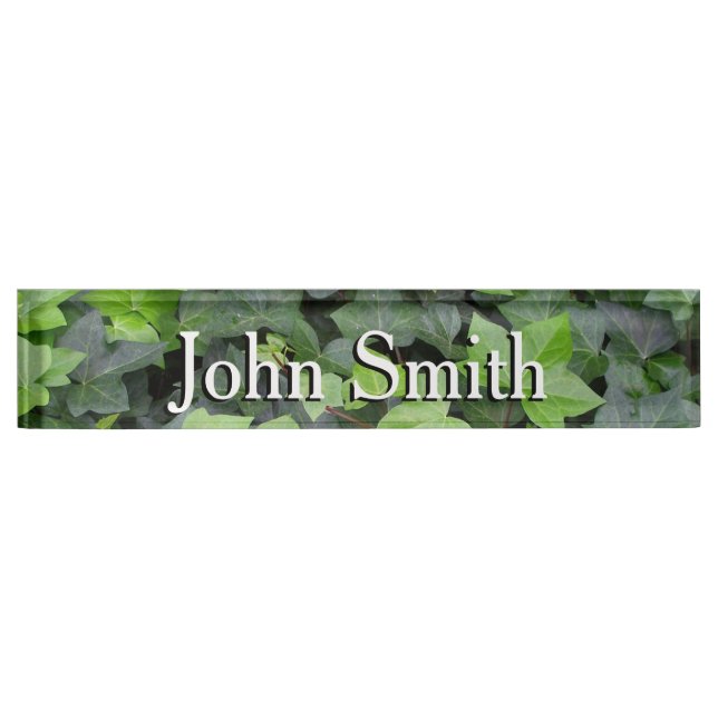 Green Ivy Botanical Print Namensplakette (Vorderseite)