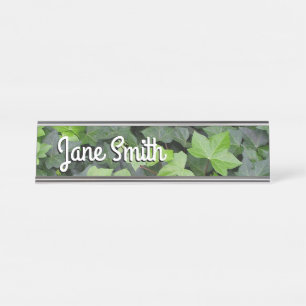 Green Ivy Botanical Print Schreibtischnamensplakette