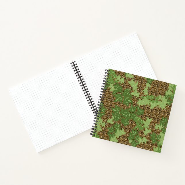 Green Ivy Brown Black Gold Plaid Bullet Journal (Intérieur)