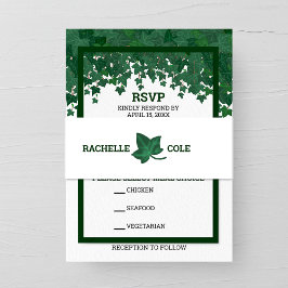 Green Ivy Garden Wedding Einladungsbanderole