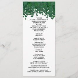 Green Ivy Garden Wedding Programm