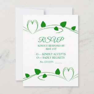 Green Ivy Heart Vine Thunder_Cove RSVP Karte