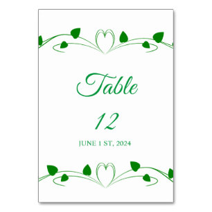Green Ivy Heart Vine Thunder_Cove Tischnummer